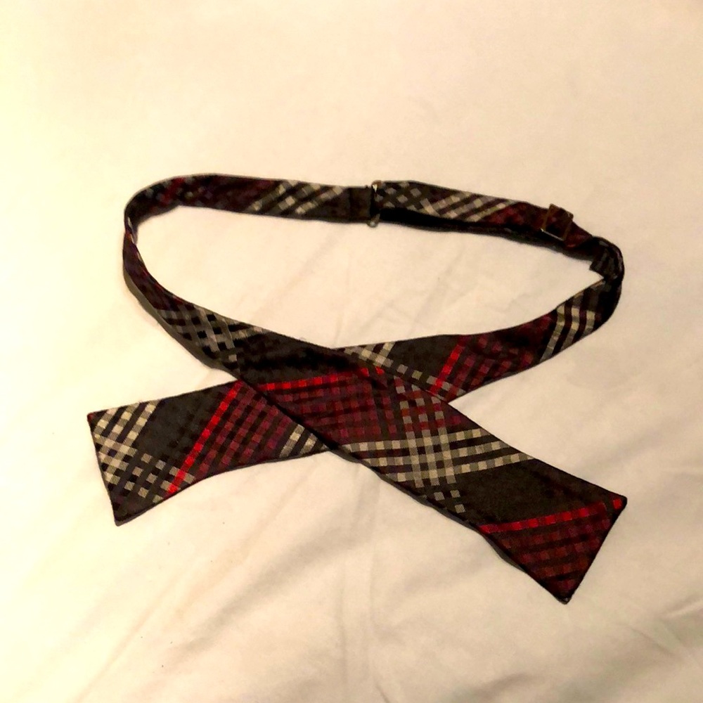 Bow Tie. Red, Burgundy, Gray & Black